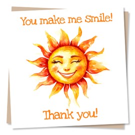 Heartfelt Thank You Card For A Loved One - You Make Me Smile - Sun, Uplifting, Positive - For Husband, Wife, Girlfriend, Boyfriend, Best Friend, Special Someone, Partner, Relative