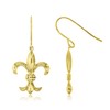 14K Yellow Gold High Polished Fleur De Lis Dangling Fish-Hook