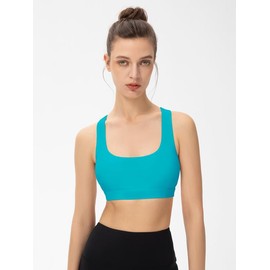 Sports Bras for Women high Support Racerback Bras for Women with Removable Cups Workout Tops, Spectral Blue, Medium