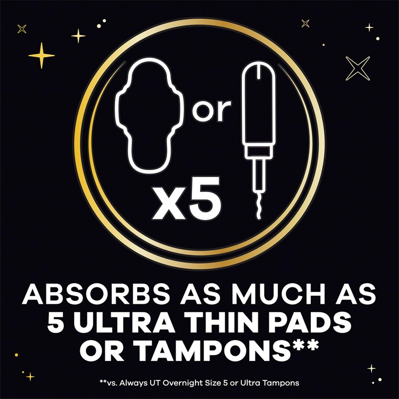 Always ZZZ Overnight Disposable Period Underwear for Women, Large, 360°