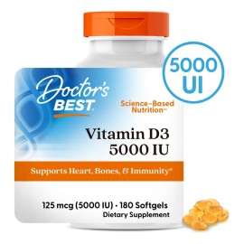 Vitamina D3 5000 UI | Vitamin D3 de Alta Potencia | 180 Cápsulas Blandas | Suplemento Vegano | Fórmula Natural Científicamente Probada®