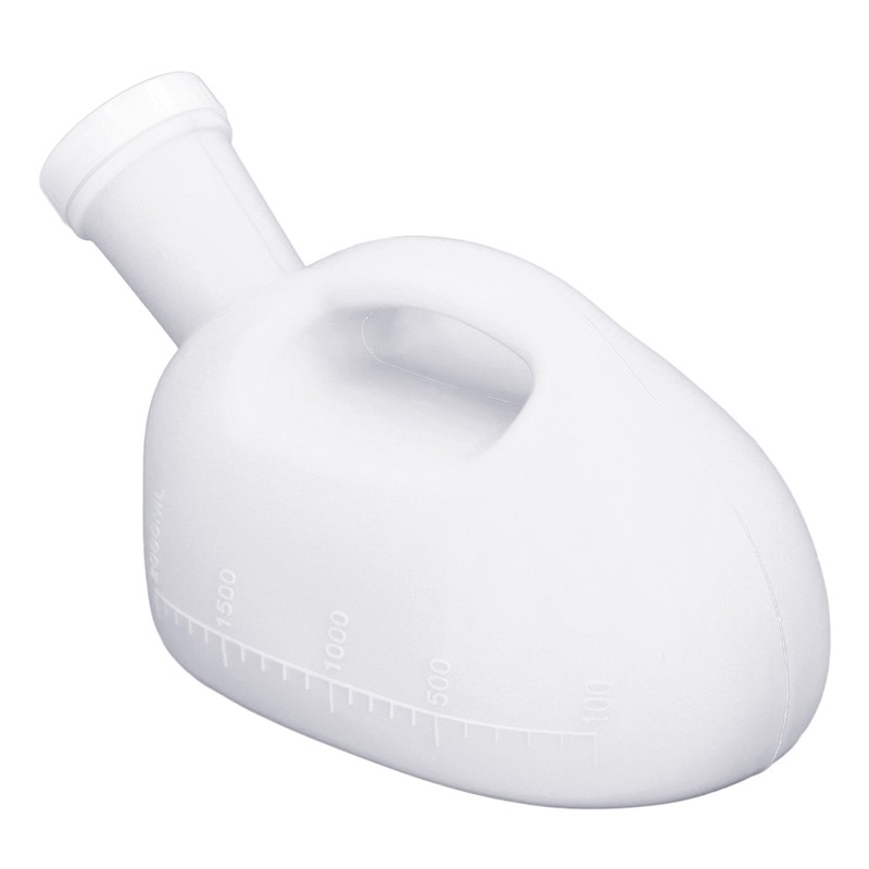 Male Urine Bottle 2000ml Ergonomic Large Opening Strong Plastic Large