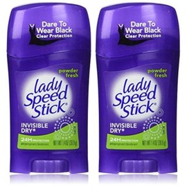 Lady Speed Stick Invisible Dry, Powder Fresh Antiperspirant Deodorant, Net Wt. 1.4 Oz. (2 Pack Value Bundle) by Lady Speed Stick
