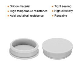 MECCANIXITY Silicone Snap in Locking Hole Plugs Rubber Panel Seal Cover Flush Type Panel Round for Kitchen Rubber Bulkheads Waterproof Sealing Plugs 60.5mm/2.38 Inch Diameter Grey,Pack of 2