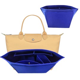 APMGONT Organizer for Longchamp Bag, Foldable Purse Organiser for Bag, Felt Purse Organiser Insert, for Longchamp Le Handbag Insert (Blue, L)