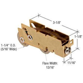 Sliding Glass Patio Door Tandem Roller for Guaranteed Products Doors, 1-1/4" Steel Ball Bearing - Pa