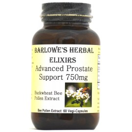 BARLOWE'S HERBAL ELIXIRS ADVANCED PROSTATE SUPPORT-750mg - 60 VEGGIE CAPS, STEARATE FREE, GLASS BOTTLES!!