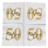 20 Napkins for 50th Birthday 33 x 33 cm White