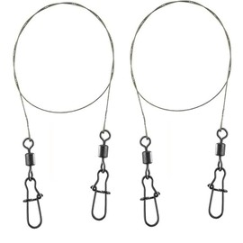 Behr Set of 2 x 7 x 7 Super Soft Steel Leader with Swivel 8, 12 & 15 kg, Length 50 cm + Petri Heil! Sticker (Load Capacity: 12 kg)