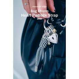 Macaroni Edge Bag Charm Heart Padlock Silver Paracord Keychain Lanyard Key Holder Key Loss Prevention Korean Goods, Pink