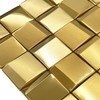 Parrotile 3D Wall Panels Golden 2x2 Metal Mosaic Tile Sheets