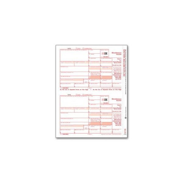 EGP IRS Approved 1099-MISC Laser Tax Form, Federal Copy A,