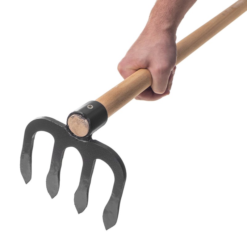 KADAX Potato Hoe 4 Prong Garden Hoe Forged Steel Manure