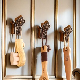 Zyuzles 4Pcs Foldable Invisible Hook-Decorative Coat Hooks Aluminum Heavy Duty Wall Hooks Vintage Style Antique Brass Hooks Space Saving Hanger Hooks