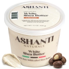 ASHANTI NATURALS 100% suave y cremoso natural mantequilla de karité africana, blanco, 15 oz.