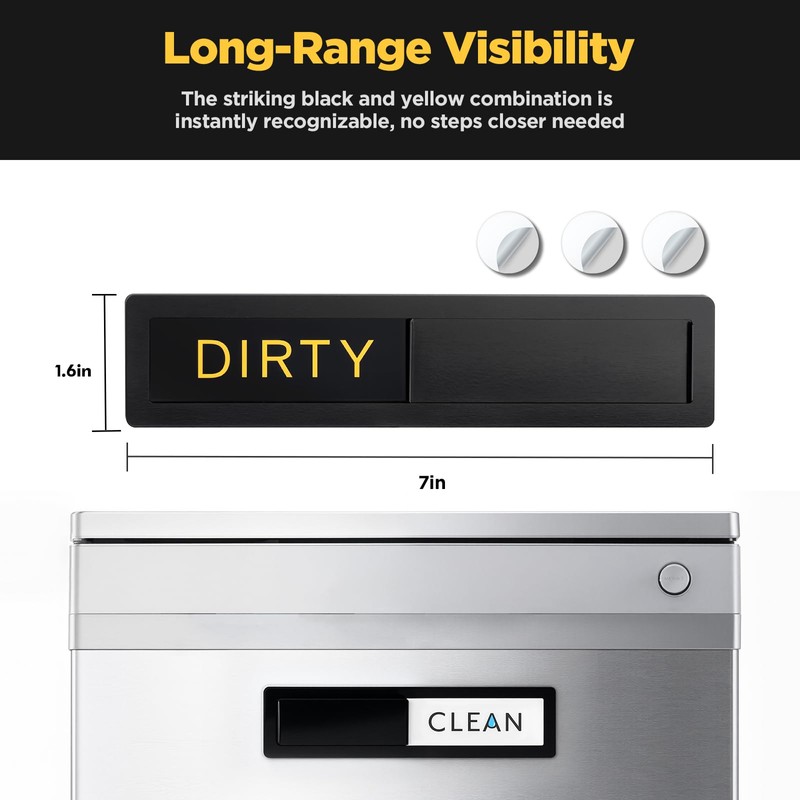 Clean Dirty Magnet for Dishwasher - Premium Stainless Steel Dishwasher