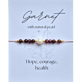 Armband für Frauen - 2 mm KLEINE (WINZIGE) PERLEN Kristall, Edelsteine, GARNET Stein, natürliche Perle