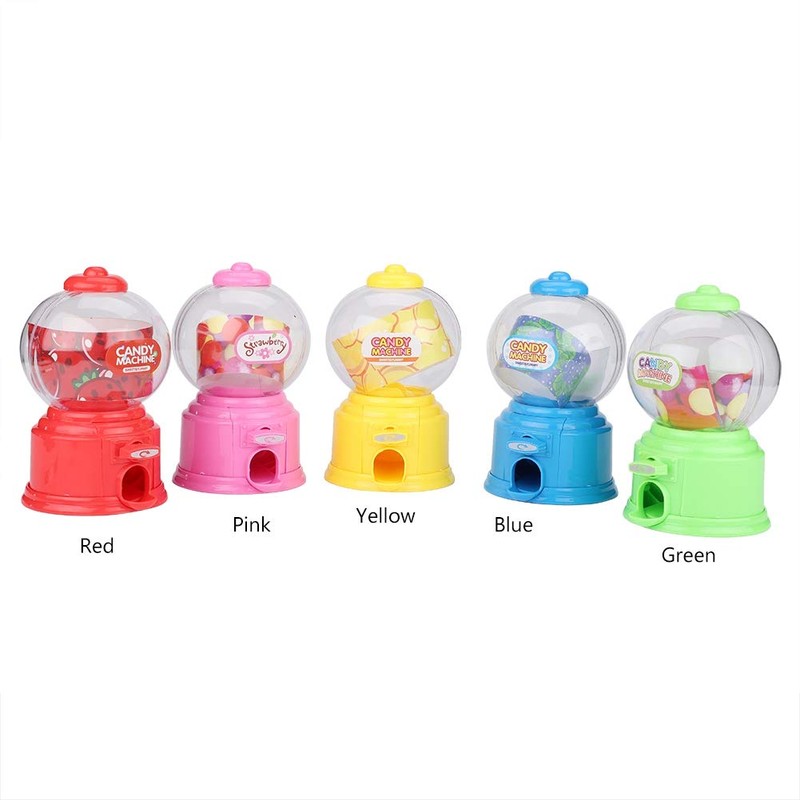 (Red) - Portable Children Candy Machine Plastic Mini Gumballs Dispenser