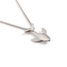 DUTACK Charm Blue Whale Jumping Pendant Necklace Fashionable Men and Women Simple Necklace Sweater chain Accessories jewelry