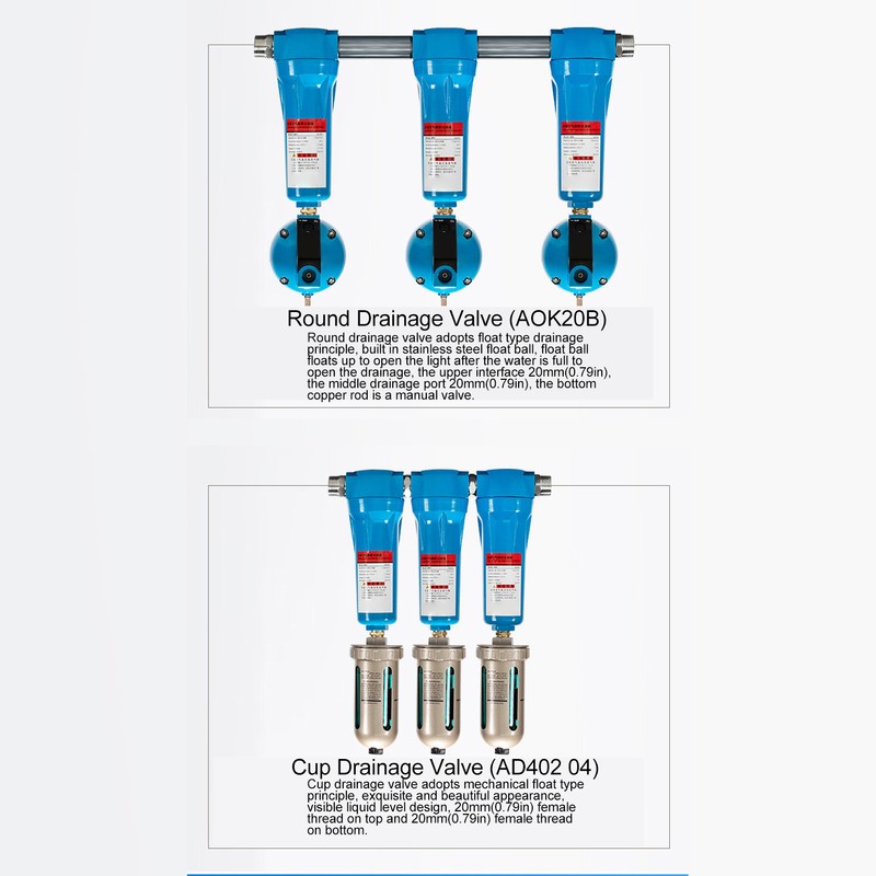 Compressed Dryer Air Filter Clear Thread No Leakage Thickened Housing