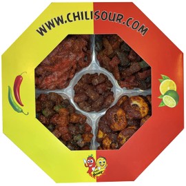 CHILI SOUR Mix Gummy Gift Tray, Spicy Sweet & Sour Assortment Holiday Box 2 Lb