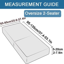 Edumov Sofa Seat Cushion Cover, Stretch Sofa Seat Cover, Fitted Universal Couch Cover, Non-Slip Sofa Slipcovers Velvet Sofa Covers Replacement for Individual Cushion(Großer 2-Sitzer, Dark Grey)