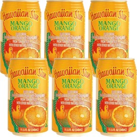Hawaiian Sun Drinks - Mango Orange (11.5floz x 6 cans) - Tropical Refreshing Juice