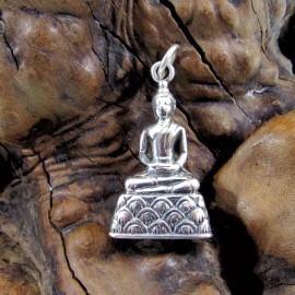 Renegade Jewelry Handcrafted Solid 925 Sterling Silver Elegant Praying Buddha Meditating Pendant