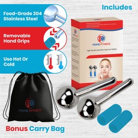 Ice Globes For Facials | Unbreakable Steel Cooling Roller | Cryo Sticks for Face | Massager For Face Neck & Eyes | Skin Care For Dark Circles, Puffiness, Wrinkles, Collagen Production (BLUE)