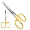 VIDA GOODS Nail Scissors 9cm Gold Handle Pointed Curved Scissors