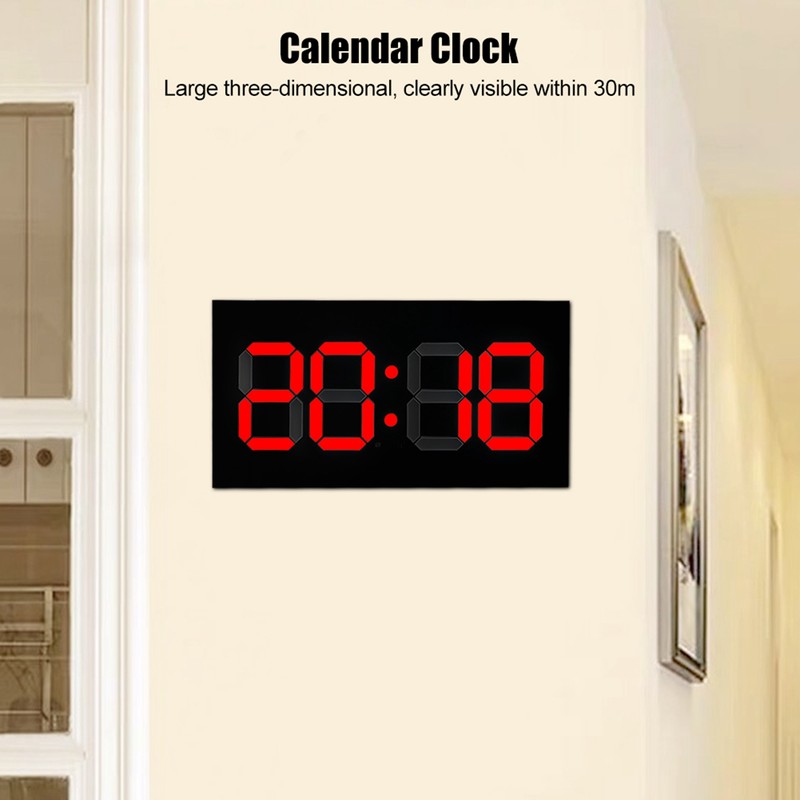 Household Acrylic Digital 3D Clock Remote Control Perpetual Calendar Alarm