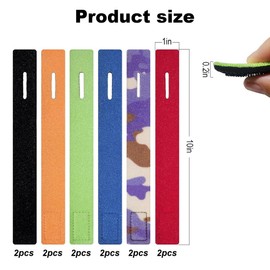 Aililong Pack of 12 Rod Bands – Fishing Accessories Velcro Straps in 6 Colours, 30 cm Elastic Rod Bands for