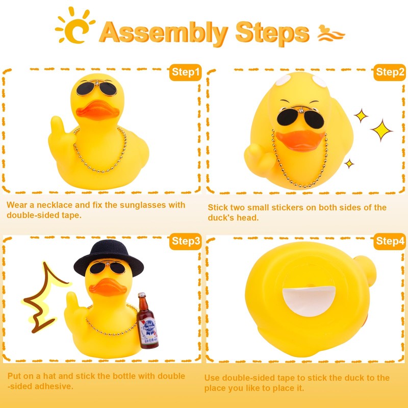 MuMyer Rubber Duck Car Ornament, Unique Yellow Duck Car Dashboard