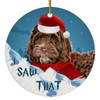 Chocolate Cockapoo Dog Christmas Ornament 2025 I Saw That -