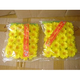made in Vietnam Plastic Artificial Yellow Apricot Flower (HOA Mai) 2 Bags