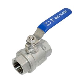 Megairon 316 Stainless Steel 1/8"~3" Full Port Ball Valve with Blue Vinyl Handle, NPT Female x Female Thread,1000 WOG (3/4")