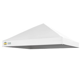CROWN SHADES 8x8 Canopy Replacement Top - Only Compatible with Crown Shades RS64F Series, Silver Coated Canopy Top Cover, White (Top Only)