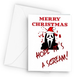 Make It Love It Sell It - Hope It's A Scream Mask - A5 Christmas Card, A5, 350gsm