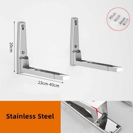 Aebor Stainless Steel Microwave Mount Bracket, Retrackable Foldable Microwave Oven Wall Mounted Stand Holder Rack Bracket for Home Kitchen Accessories, Stainless Steel