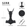 KoyeKei Viking Black Thors Hammer Necklace for Men 925 Sterling