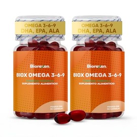 BIOX Omega 3 6 9 Synergic Formula | 180 Cápsulas de Suplemento con EPA, DHA y ALA | Fuentes de Pescado, Olivo y Linaza | Apoyo al Bienestar Cardiovascular y Cognitivo | Contribuye al Cuidado Integral.