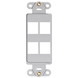 Leviton QuickPort Decora Insert, 4-Port, 41644-GY, Gray