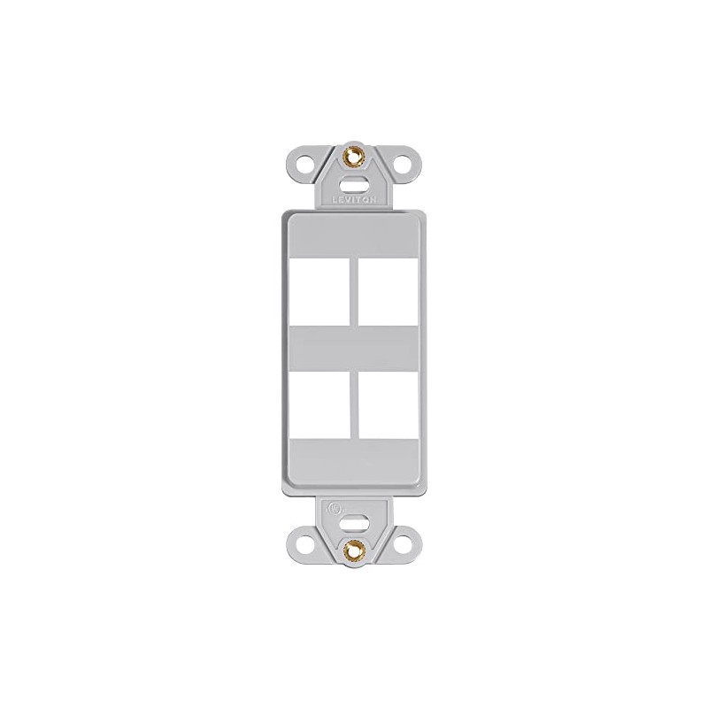 Leviton QuickPort Decora Insert, 4-Port, 41644-GY, Gray