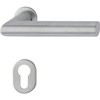HOPPE Amsterdam Handle Set on Mini Rosette BB, Door Thickness