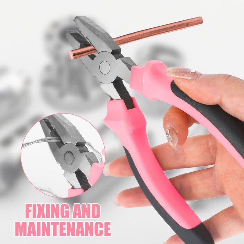 XTDMJ 24 Pieces Pink Tool Set, Household DIY Tool Set,