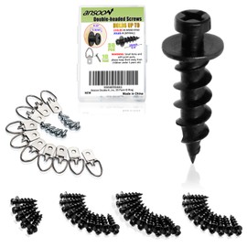 Ansoon Double-Headed Bear Claw Wall Picture Hooks, 4-in-1 Drywall Hanging Screw with D-Rings, Sawtooth, Wire, Keyholes for Hanging and Mounting (Black Zinc, 35 Pack+D-Ring)