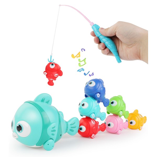 Veneibe Montessori Fishing Toy Set for Toddlers, Car Trains Set