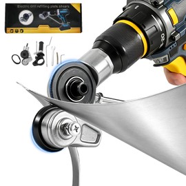 Sheet Metal Cutter Drill Attachment, Electric Drill Shears Attachment Cutter Nibbler, Metal Nibbler Drill Attachment for Cutting Iron, White Sheet, Steel, Copper, Aluminum