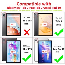 Dlahaby Case Compatible with Blackview Tab 7 Pro/Oscal Pad 10,Slim Smart Shell Flip Cover with Stand Function for Blackview Oscal Pad 10/ Tab 7 Pro 10.1 Inch Tablet,Dark blue