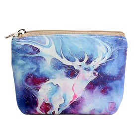 ALLITIC Small Coin Purse Women Change Purse Pouch Cute Canvas Coin Wallet Bag with Zipper for Women and Girls